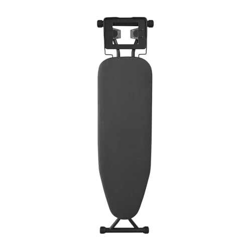 Foldable Ironing Board, Lightweight Iron Board, Adjustable Height, Space-Saving Ironing Stand Heat Resistant Washable Cover with Iron Rest, Non Slip Reinforced Heavy Sturdy Metal Steel Legs, Black