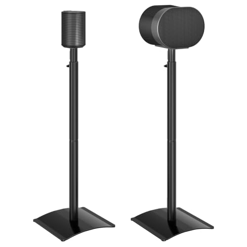 Image of Mounting Dream Speaker Stands for Sonos Era 100, One, Era 300, Height Adjustable Up to 42 inch, Set of 2 Surround Sound Speaker Stand with Cable Management, 13.2 LBS Loading MD5418