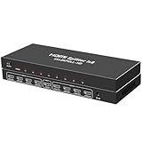 HDMI-Splitter 1 in 8 Out, 1x8 HDMI-Splitter für HDTV-TV-Monitor, 4K @ 30Hz, Spiegel 1 Quelle auf 8 Displays gleichzeitig, (nur Spiegel)