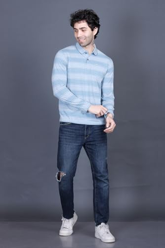 Image of Full Sleeve Polo T Shirt for Men Cotton with Pocket and Collar - Regular Fit Tshirt