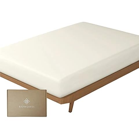 Bioweaves 100% Organic Cotton 1 Fitted Sheet Queen Size Only | 300 Thread Count Sateen Weave GOTS Certified with Deep Pocket - Natural Cover