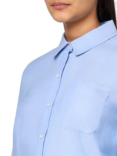 Image of Nautica Women's Button Front Long Sleeve Roll Tab Shirt