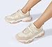 LUCKY STEP Women's Chunky Sneakers Fashion Platform Retro Tennis Casual Classic Cute Dad Anti-Slip Stylish Walking Sport Shoes(Beige,10)