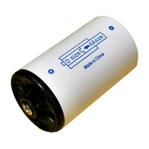 HOMEFUNTIME AA to D Battery Adapter Battery Converter Cases Holder Shell for AA Battery (White Color,Pack of 4) Cover