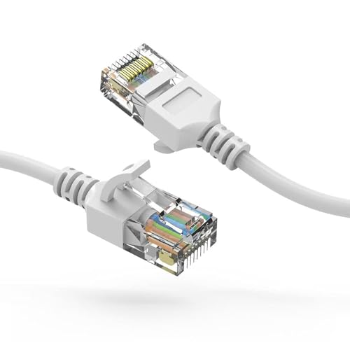 Cable de red Cat6A UTP 15 pies blanco miniatura 1