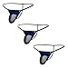 COMLIFE Men's 3-Pack Sexy G-String T-Back Thong Fashion Classic Clashing Color Bikini Underwear L