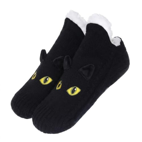 Image of ZYZX Cute Cat Slipper Socks for Women with Grips,Fuzzy Socks Indoor
