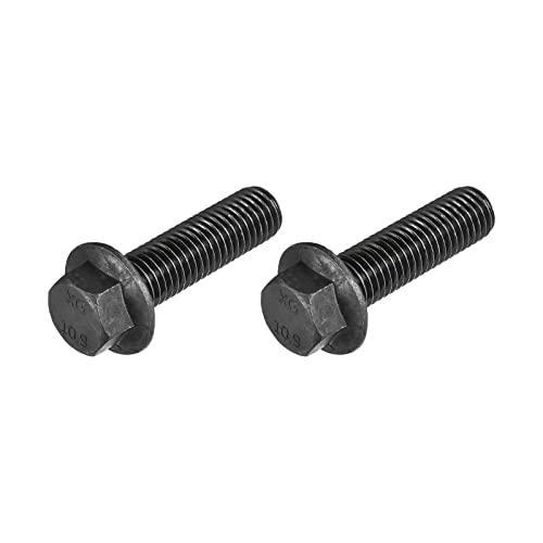 Image of METALLIXITY Flanged Hex Head Bolts (M14x50mm) 2pcs, Hexagon Serrated Flange Bolt Fully Thread Screw - for House Construction Hardware Fasteners