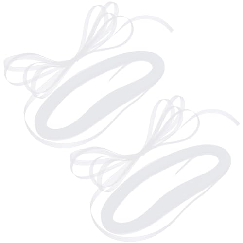 GORGECRAFT 100 Yards 2 Rolls White Stiff Braid Trim 10mm Wide Polyester Mesh Horsehair Ribbon Braid Hard Crinoline Trim for Boning Sewing Wedding Gowns Dress Skirt Hat Accessories Gift Wrapping