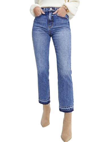 Astylish Frayed Hem Ankle Jeans