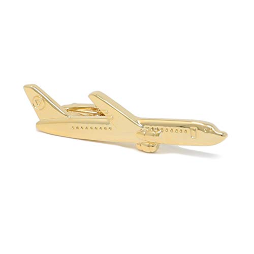 Novelty Gold Tone Airplane Tie Clip With Box Aircraft Plane Airline Tie Clip4