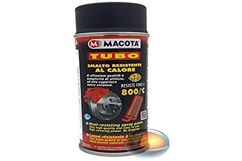 MACOTA 08008 Tubo Smalto Resistente al Calore, Nero, 400 ml (Confezione da 1)