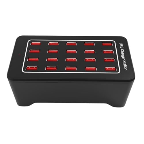 Rtauhife Cargador USB 20 Puertos HUB 100W Universal Wall Desktop EstacióN de Carga RáPida Dock para TeléFono MóVil Adaptador de Corriente Enchufe de la UE