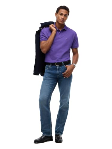 Image of Tommy Hilfiger Men's Short Sleeve Polo Shirts in Classic Fit with Stretch and Organic Pique Cotton