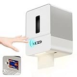 Xquyk Automatic Paper Towel Dispenser Touchless for Kitchen Bathroom Wall Under Counter Mount Auto Cabinet Smart Touch Commercial Holder Electric Motion Sensor Hand Towel for Toilet (Gray Battery)