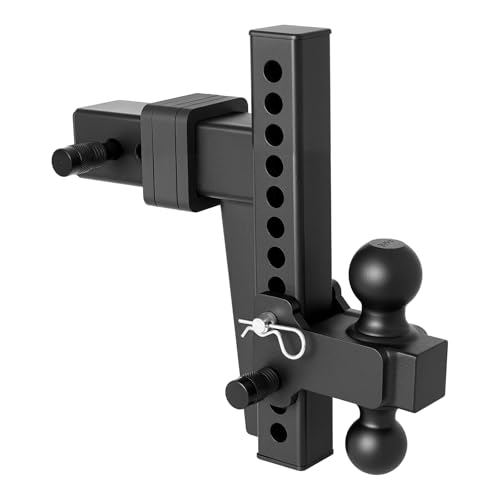 VEVOR Adjustable Trailer Hitch Fit 2.5 Inch Receiver Trailer Hitch Mount with 2 Inch & 2-5/16 Inch Balls 18500 lbs GTW 10 Inch Drop Towing Ball Mounts for RVs Off-Road Vehicles and Trucks Black