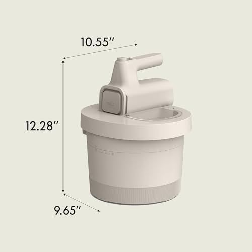 bella 3.5 Qt Hand & Stand Mixer, 2 in 1 Electric Mixer with Bowl, Dough Hook, Whisk & Egg Beater, Multifunctional Handheld Mixer for Baking, 200 Watt, Oatmilk — view 7