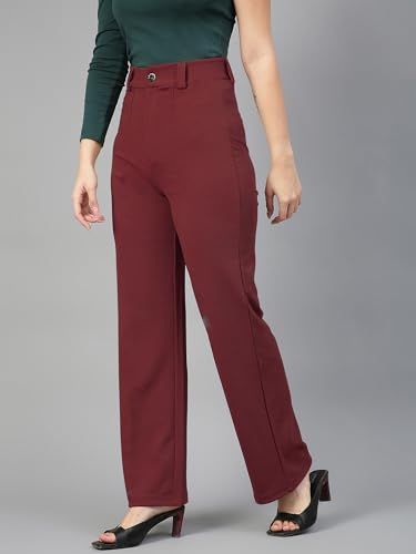 Image of Mehrang Trousers for Women, Formal Pants for Women, Straight Fit Pants
