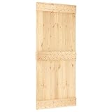 vidaXL Porta NARVIK Naturale 90 x 210 cm Legno di pino solido, Porta rettangolare moderna, in pino solido, salvaspazio, divisorio, design contemporaneo e funzionale