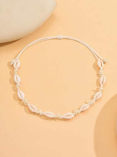 Alegend Necklace Natural Sea Shell White Starfish Conch Summer Beach Cowrie3