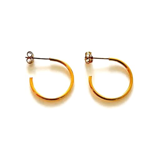 Pendientes de aro de oro de 18k redondos pequeños de plata de ley para mujer