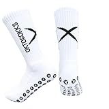 4 Paare Fußballsocken, Grip Socken, Rutschfeste Performance Sportsocken, Anti-Rutsch Noppen, X-Grip Technologie, Fußball, Fitness, Training, Größe 39-46 Herren/Damen