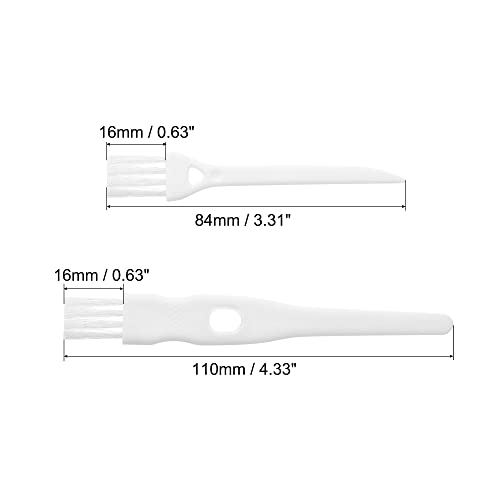 Image of MECCANIXITY Shaver Cleaning Brush Tools with White Handle White Nylon Bristles 2 Sizes for Keyboard, Window Track, Vent Outlet, Home, Office, 8 Pack