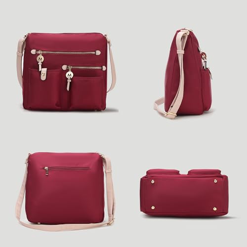 MKF Collection Crossbody Bag for Women, Nylon PocketBook Handbag Shoulder Bag Zipper Purse By Mia K 5