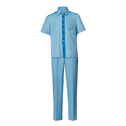 VEECOOCOS Life Aquatic with Steve Zissou Costume Mens Short Sleeve Work Uniform Outsuit-S