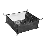 Aymzbd Under Table Storage Bag, Camping Table Rack Bag, Hanging Storage Basket for Outdoor Camping Table Picnic Table Organizer Pouch, Black 48cmx48cmx20cm