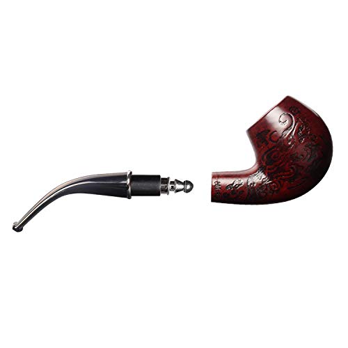 One250 Classic Tobacco Smoking Wood Pattern Pipe With Stand #TOP5