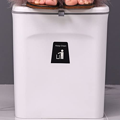 Tapa para caneca de basura Luxshiny rectangular blanca miniatura 3