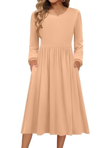 Zeagoo Long Sleeve Midi Dress for Women Fall Outfits 2026