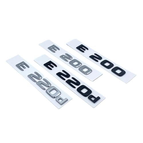 NIBOTT Letras pretas prateadas E200 E260 E300 E400 E220d E350e E300de 4Matic ABS emblema adequado para Mercedes Benz W213 autocolante com logótipo for carteira de carro (cor: Silver, tamanho: 400D