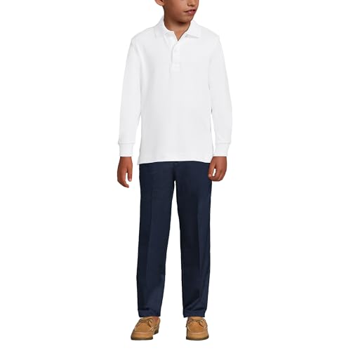Lands' End School Uniform Kids Long Sleeve Interlock Polo Shirt3