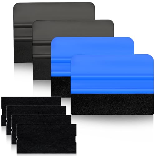 4 Pcs 4 Inch Felt Edge Vinyl Squeegee Tool For Crafting, Car Film...