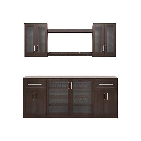 NewAge Products Home Bar Espresso 8 Piece Cabinet Set - 21", 62415 Cover