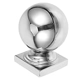 DIYEAH Edelstahl Zaunpfostenkappe mit Hohlkugel und Stabilem Quadratischem Sockel Wetterfeste Gartendeko für Außenbereich Robustes Zaunzubehör für Garten und Terrasse Langlebiger Schutz