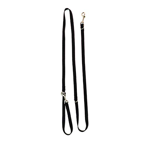 Blue-9 Multi-Function Hands Free Dog Leash, Double Attachment 6 Foot Adjustable Lead for Obedience, Running, and Agility Training, Made in The USA, Black, Medium/Large