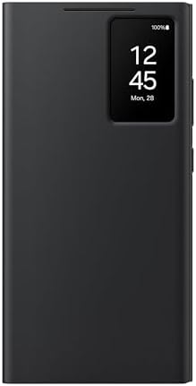 Samsung Galaxy S24 Ultra S-View Wallet Phone Case, Protective Cover with Smart Small Screen View, Finger Tap Control, Slim Design, Card Holder Pocket, US Version, EF-ZS928CBEGUS, Black