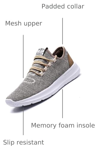 Image of KEEZMZ Men's Running Shoes Fashion Breathable Sneakers Mesh Soft Sole Casual Athletic Lightweight