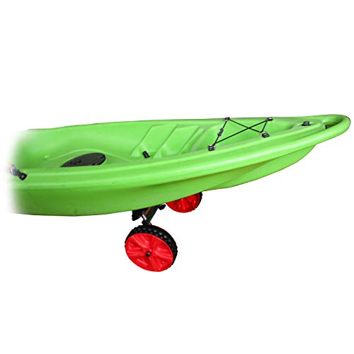 Onefeng Sports 175LBS Kayak Cart Boat Carrier with Adjustable Width Axle for Carring Kayaks Canoes Spring Button Design & Plastic Wheels-Don't Worry About Missing Clips or Tire Air Leaks - Thumbnail 6