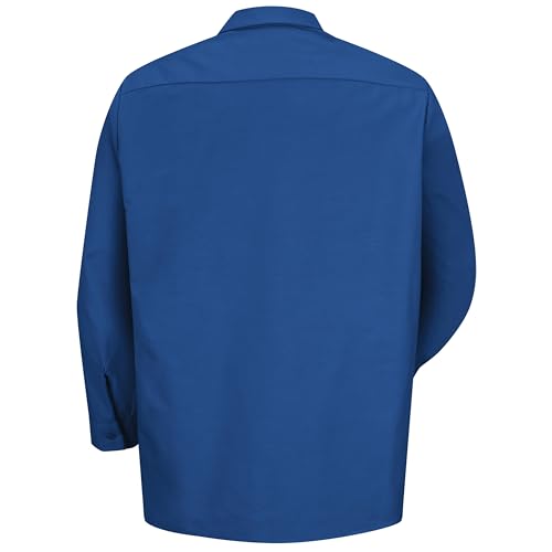 Image of Red Kap Men's Long Sleeve Industrial Work Shirt | Moisture Wicking Button Up, Wrinkle Resistance Fights Fading & Stains