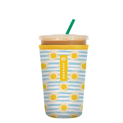 Sok It JavaSok Iced Coffee & Cold Soda Insulated Neoprene Cup Sleeve (Good Day Sunshine, Medium: 22-28oz)