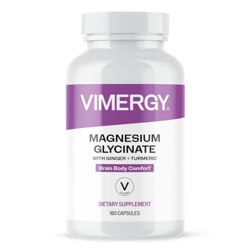 VIMERGY Magnesium Glycinate – Stress Support – Chelated to Avoid Tummy Upset*– Promotes Heart...