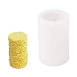 Blumenkerzenformen – zylindrische 3D-Seifenformen – Aromatherapie-Relief-Rosenblumen- und Wellenmusterform – handgefertigtes Gips-Bastelwerkzeug for die Herstellung von DIY-Seife, Kerze, Schokolade