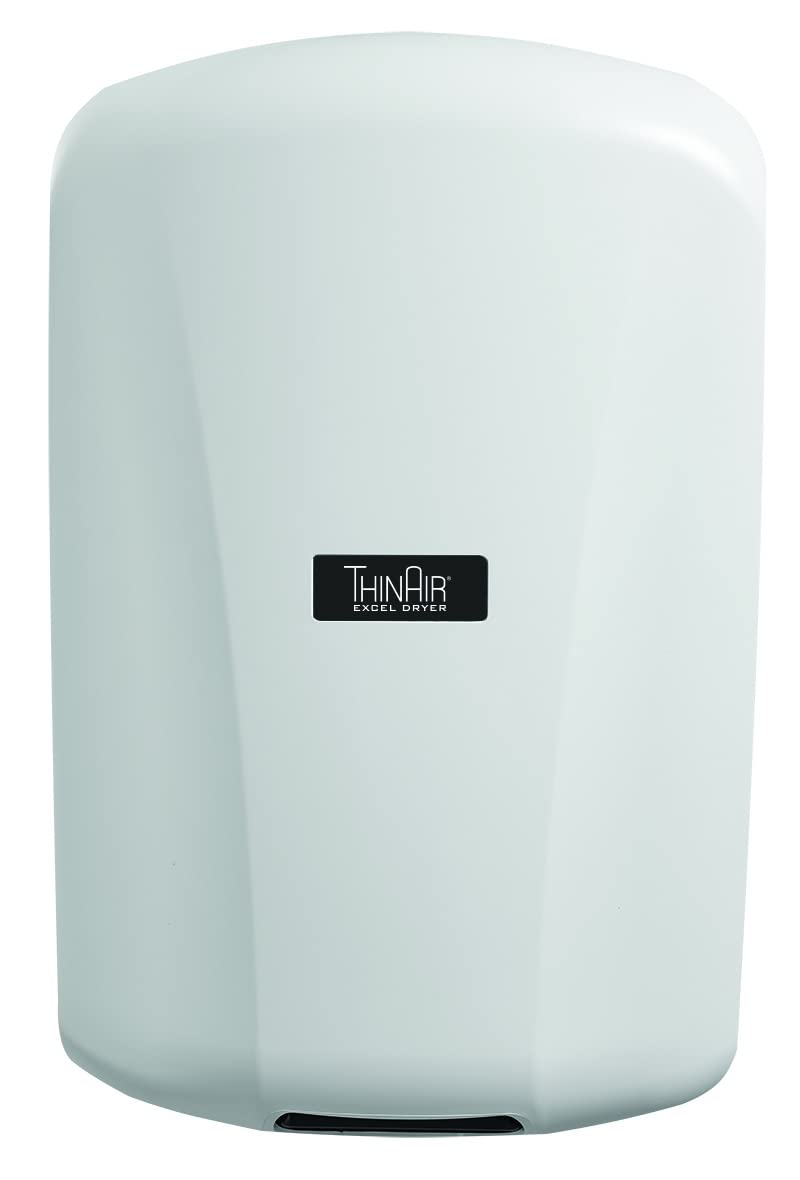 THINAIR Excel Dryer Hand Dryer, American Made, Slim, White Epoxy Painted Cover, ADA Compliant, Automatic Sensor, Surface Mounted, Made in USA Certified, TA-W (110/120 Volts)