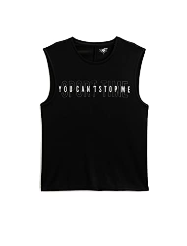 Camiseta deportiva Koton XL negra ideal para entrenamientos y calor