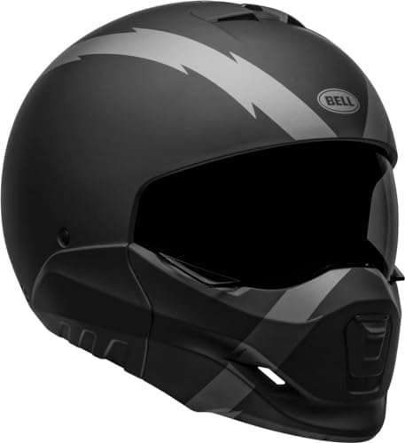 BELL Broozer Full Face Convertible to Open Face Street Mortorcycle Helmet - Arc Matte Black/Gray, Large