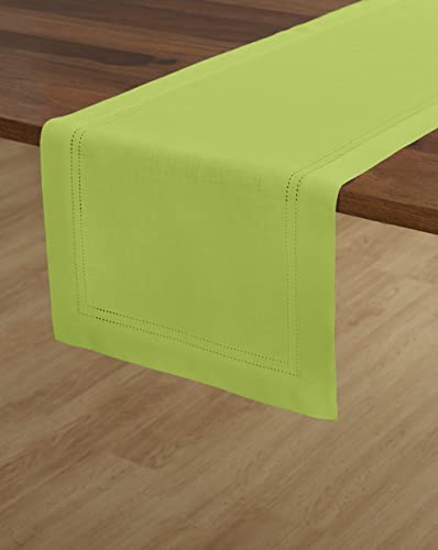 Solino Home Linen Lime Green Table Runner 120 Inches Long